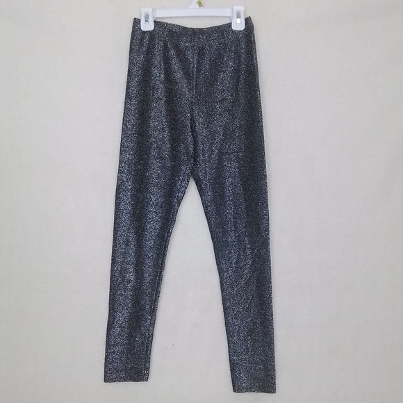 Forever 21 High Rise Sparkle Leggings‎ Size Medium in Metallic Silver - Picture 1 of 9